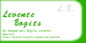 levente bogits business card